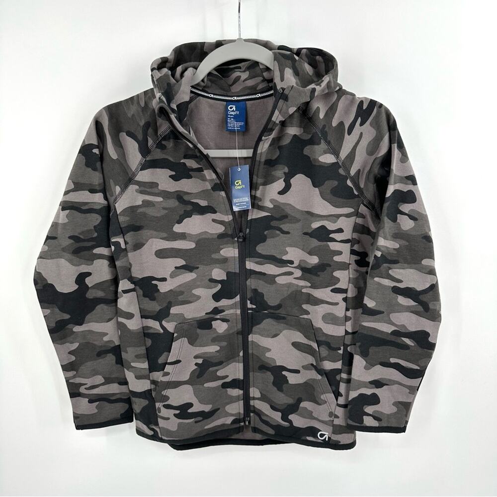 Gap Fit Kids Camouflage Full Zip Hoodie Size M
